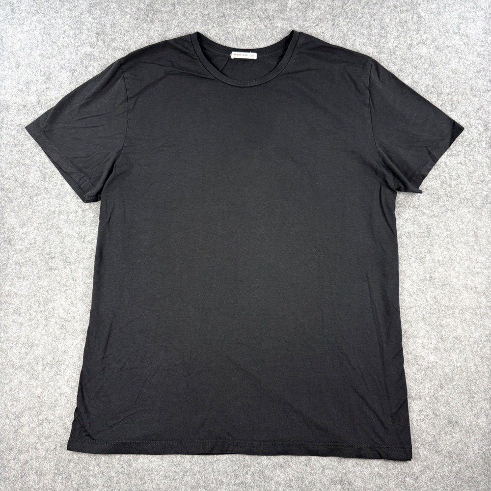 Marine Layer T-Shirt Mens L/XL Black Short Sleeve Crew Neck Plain Basic